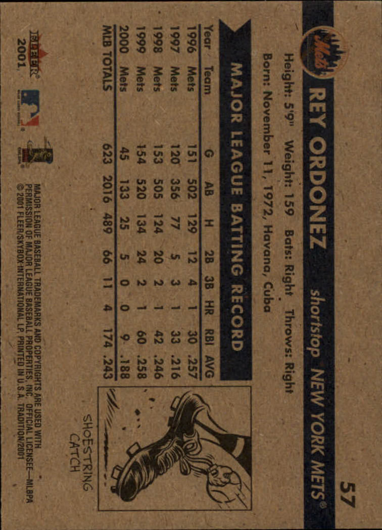 A2341- 2001 Fleer Tradition Baseball Card #s 1-250 -You Pick- 15+ FREE US SHIP - Picture 109 of 475