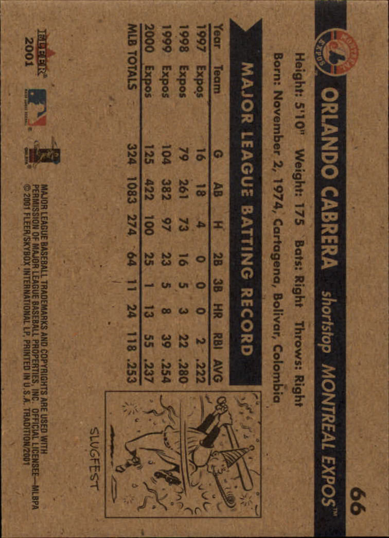 A2341- 2001 Fleer Tradition Baseball Card #s 1-250 -You Pick- 15+ FREE US SHIP - Picture 127 of 475