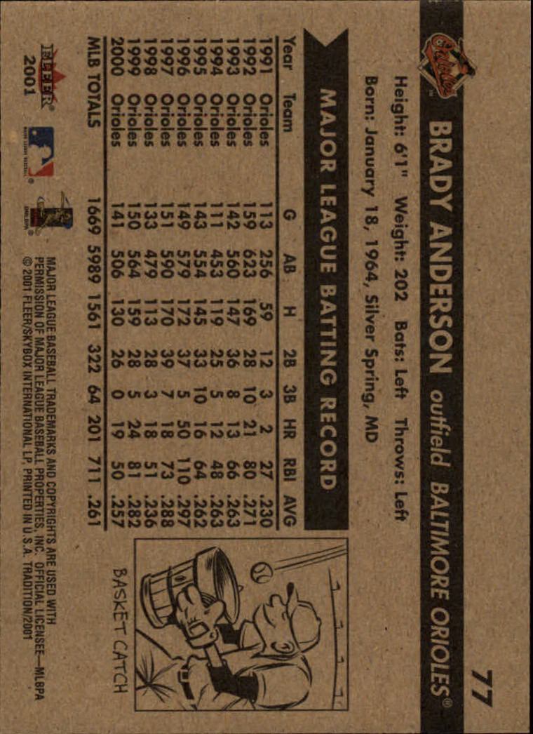 A2341- 2001 Fleer Tradition Baseball Card #s 1-250 -You Pick- 15+ FREE US SHIP - Picture 147 of 475