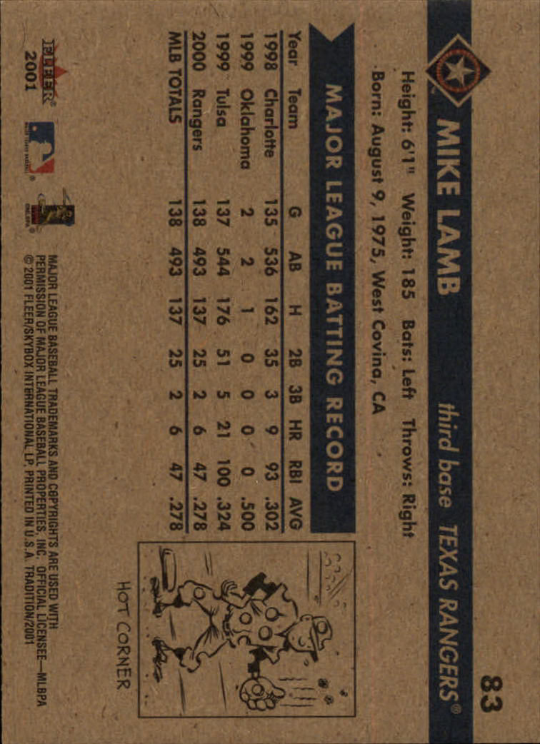 A2341- 2001 Fleer Tradition Baseball Card #s 1-250 -You Pick- 15+ FREE US SHIP - Picture 159 of 475