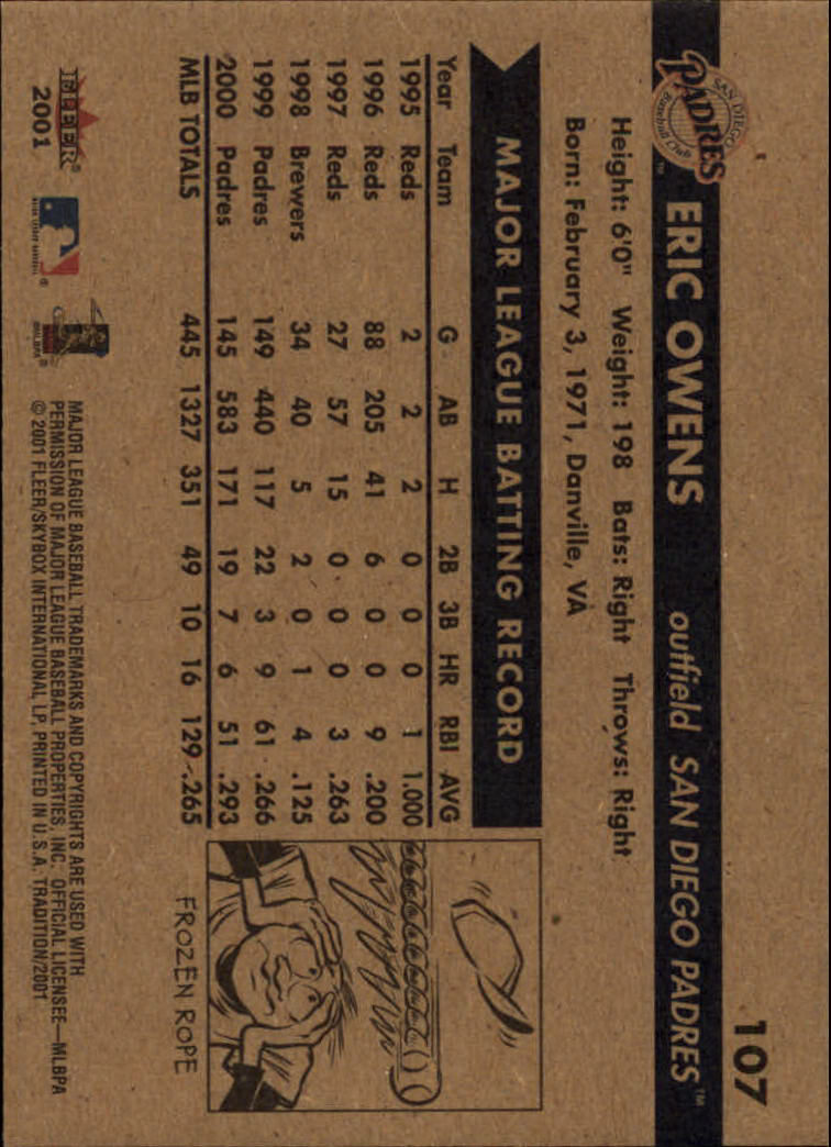 A2341- 2001 Fleer Tradition Baseball Card #s 1-250 -You Pick- 15+ FREE US SHIP - Picture 203 of 475