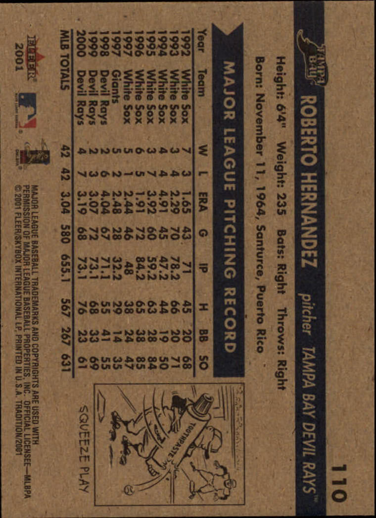 A2341- 2001 Fleer Tradition Baseball Card #s 1-250 -You Pick- 15+ FREE US SHIP - Picture 209 of 475