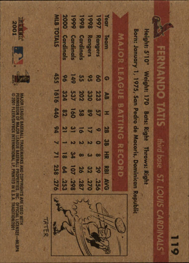 A2341- 2001 Fleer Tradition Baseball Card #s 1-250 -You Pick- 15+ FREE US SHIP - Picture 225 of 475
