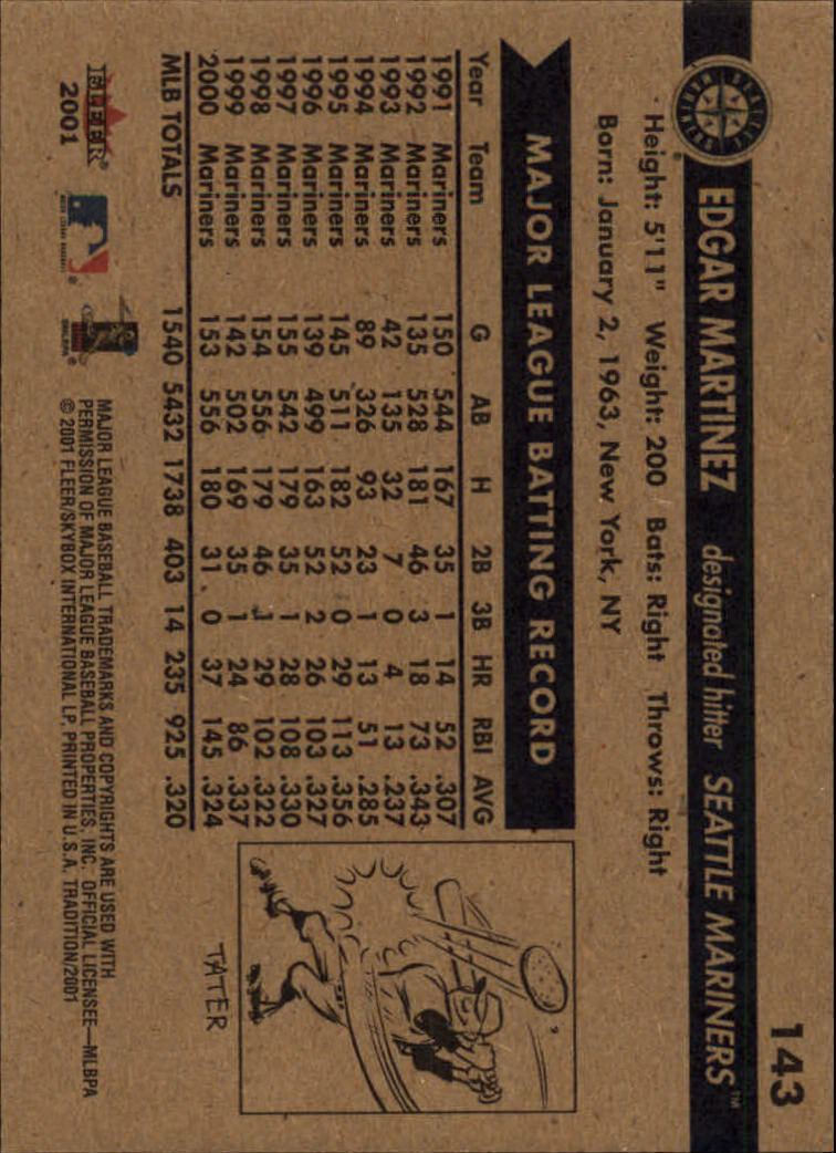 A2341- 2001 Fleer Tradition Baseball Card #s 1-250 -You Pick- 15+ FREE US SHIP - Picture 269 of 475