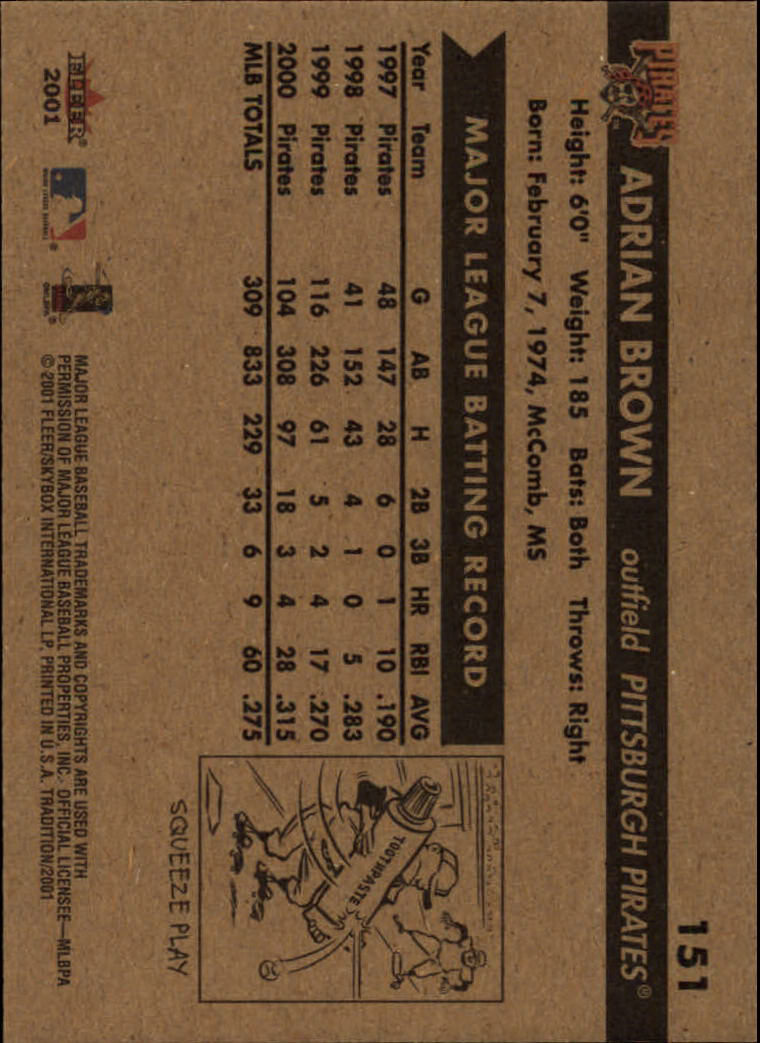 A2341- 2001 Fleer Tradition Baseball Card #s 1-250 -You Pick- 15+ FREE US SHIP - Picture 285 of 475