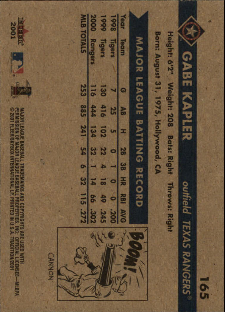 A2341- 2001 Fleer Tradition Baseball Card #s 1-250 -You Pick- 15+ FREE US SHIP - Picture 313 of 475