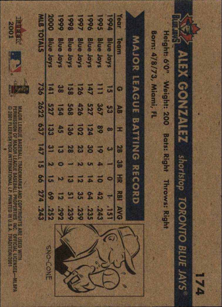 A2341- 2001 Fleer Tradition Baseball Card #s 1-250 -You Pick- 15+ FREE US SHIP - Picture 331 of 475