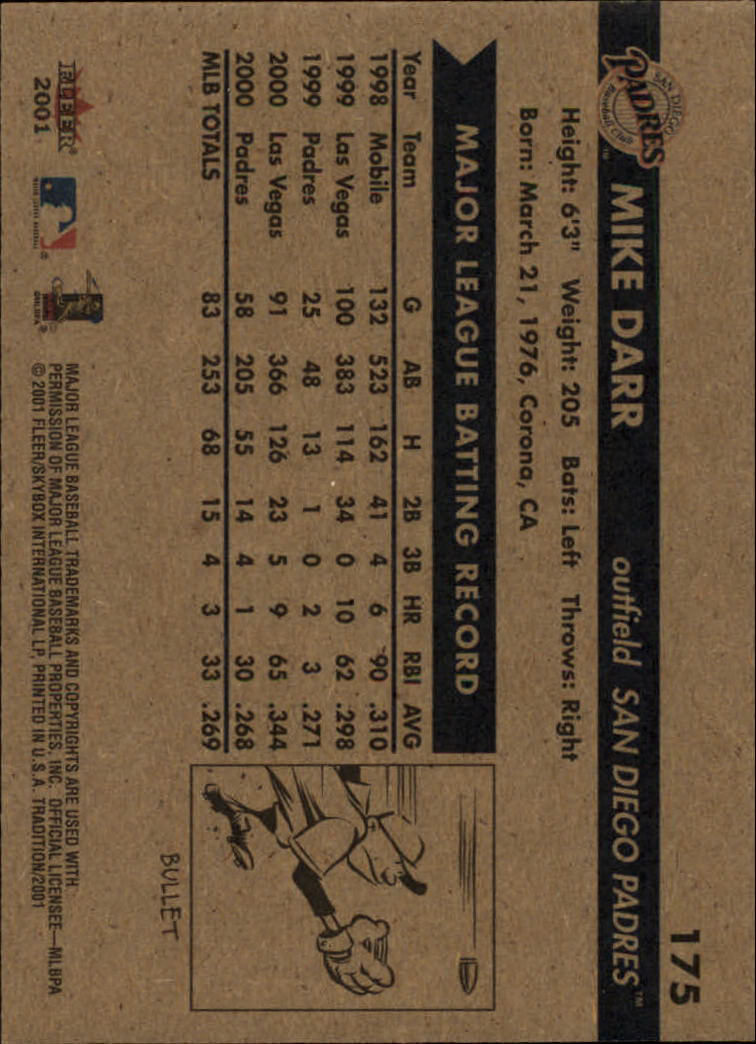 A2341- 2001 Fleer Tradition Baseball Card #s 1-250 -You Pick- 15+ FREE US SHIP - Picture 333 of 475