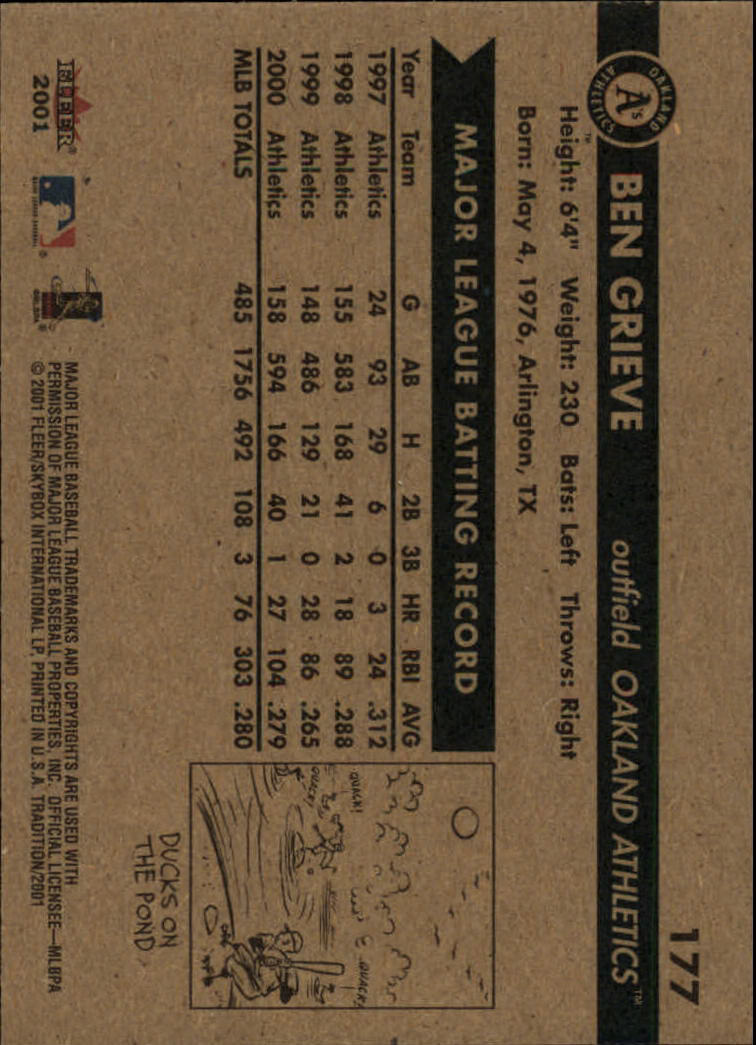 A2341- 2001 Fleer Tradition Baseball Card #s 1-250 -You Pick- 15+ FREE US SHIP - Picture 337 of 475