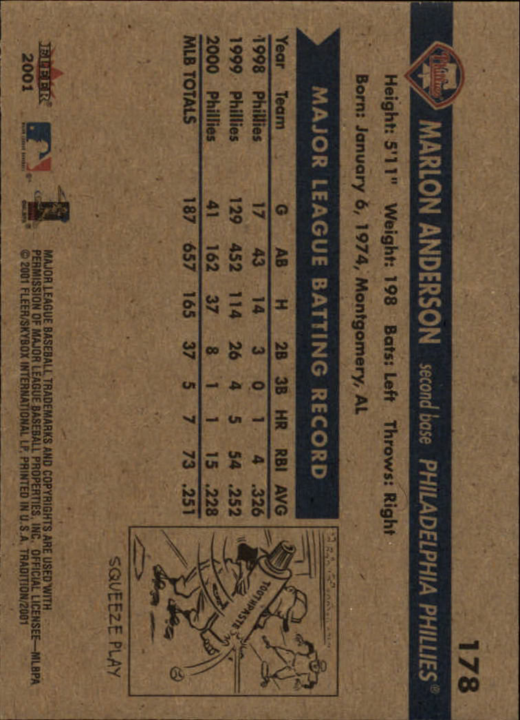 A2341- 2001 Fleer Tradition Baseball Card #s 1-250 -You Pick- 15+ FREE US SHIP - Picture 339 of 475