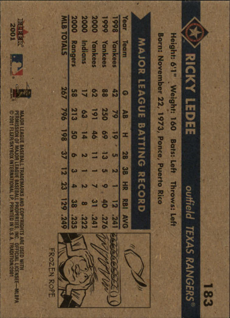 A2341- 2001 Fleer Tradition Baseball Card #s 1-250 -You Pick- 15+ FREE US SHIP - Picture 349 of 475