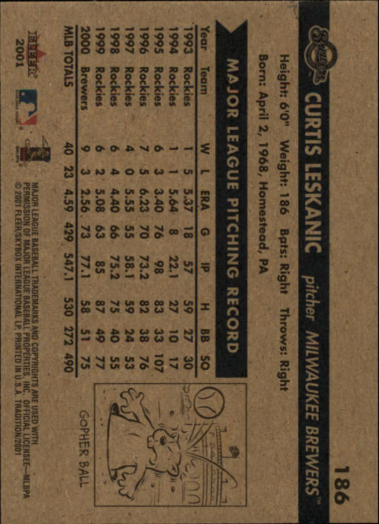 A2341- 2001 Fleer Tradition Baseball Card #s 1-250 -You Pick- 15+ FREE US SHIP - Picture 355 of 475