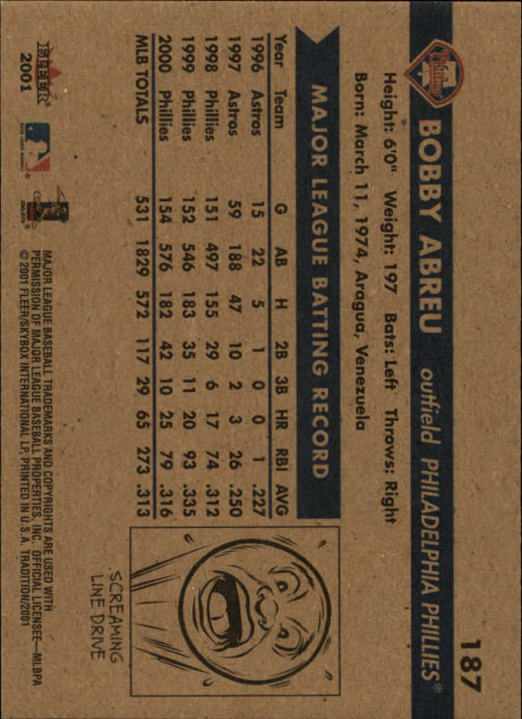 A2341- 2001 Fleer Tradition Baseball Card #s 1-250 -You Pick- 15+ FREE US SHIP - Picture 357 of 475