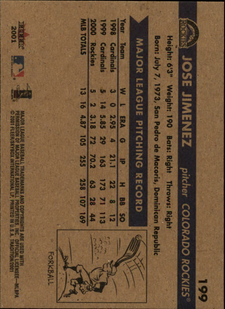 A2341- 2001 Fleer Tradition Baseball Card #s 1-250 -You Pick- 15+ FREE US SHIP - Picture 377 of 475