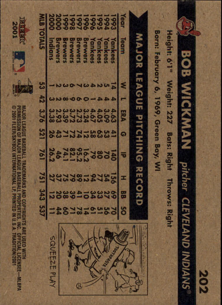 A2341- 2001 Fleer Tradition Baseball Card #s 1-250 -You Pick- 15+ FREE US SHIP - Picture 383 of 475