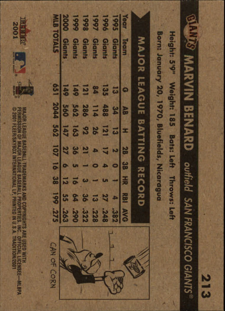 A2341- 2001 Fleer Tradition Baseball Card #s 1-250 -You Pick- 15+ FREE US SHIP - Picture 403 of 475