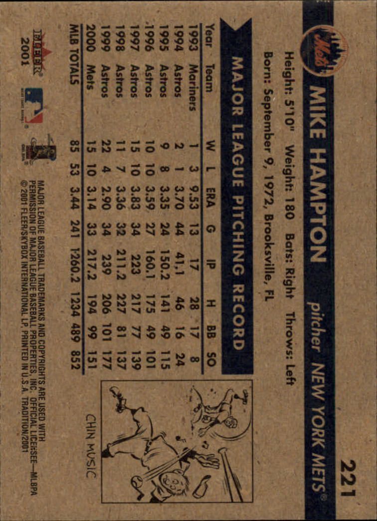 A2341- 2001 Fleer Tradition Baseball Card #s 1-250 -You Pick- 15+ FREE US SHIP - Picture 417 of 475