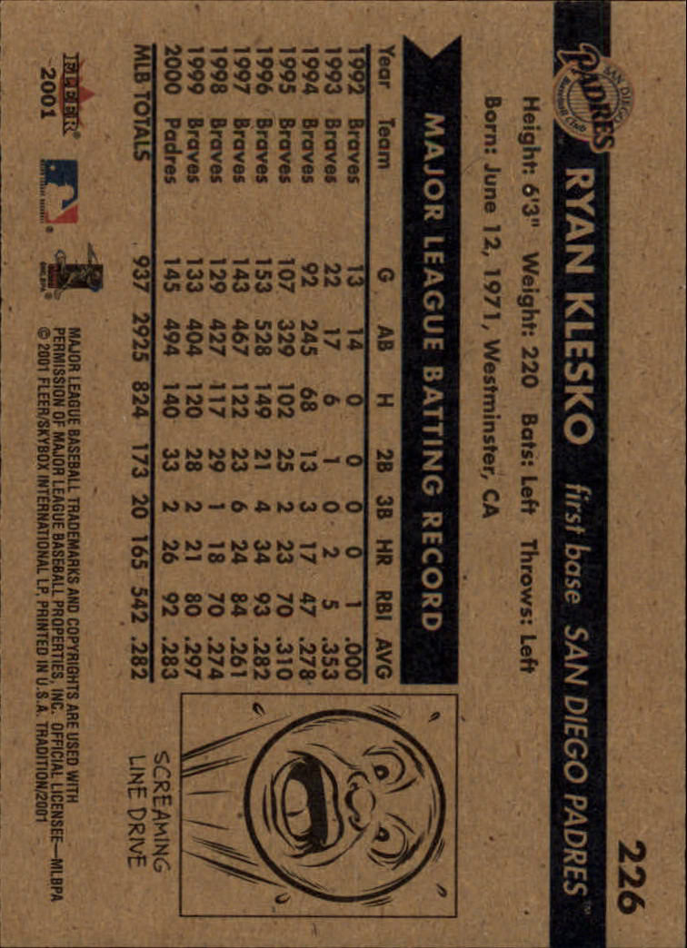 A2341- 2001 Fleer Tradition Baseball Card #s 1-250 -You Pick- 15+ FREE US SHIP - Picture 427 of 475