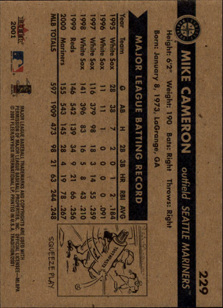 A2341- 2001 Fleer Tradition Baseball Card #s 1-250 -You Pick- 15+ FREE US SHIP - Picture 433 of 475