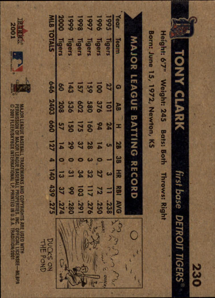 A2341- 2001 Fleer Tradition Baseball Card #s 1-250 -You Pick- 15+ FREE US SHIP - Picture 435 of 475