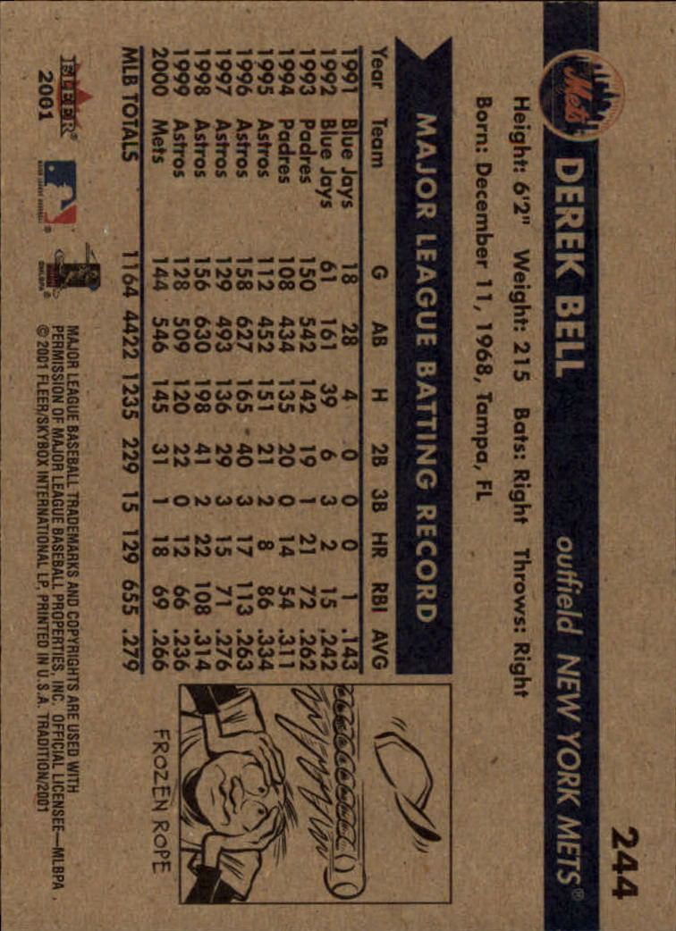 A2341- 2001 Fleer Tradition Baseball Card #s 1-250 -You Pick- 15+ FREE US SHIP - Picture 463 of 475