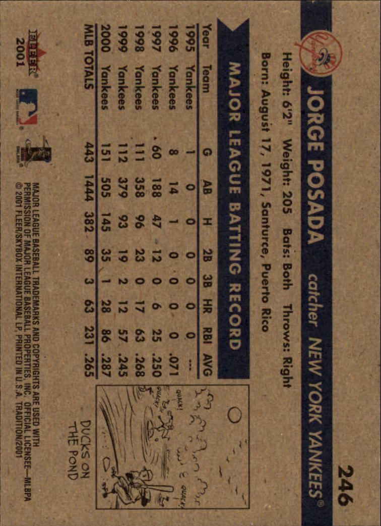 A2341- 2001 Fleer Tradition Baseball Card #s 1-250 -You Pick- 15+ FREE US SHIP - Picture 467 of 475