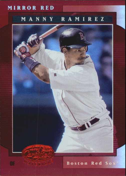 2001 Leaf Certified Materials Mirror Red #14 Manny Ramirez Sox