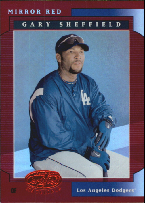 2001 Leaf Certified Materials Mirror Red #49 Gary Sheffield