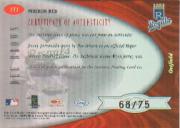 2001 Leaf Certified Materials Mirror Red #151 Dee Brown FF Jsy AU back image