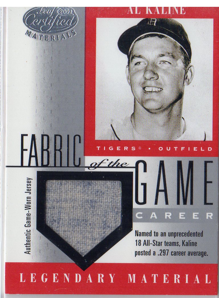 2001 Leaf Certified Materials Fabric of the Game #6CR Al Kaline/137