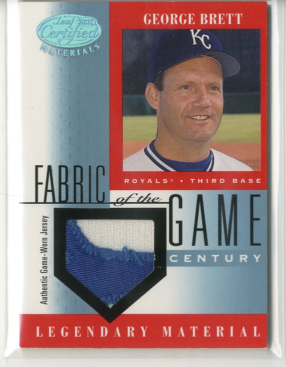 2001 Leaf Certified Materials Fabric of the Game #13BA George Brett SP