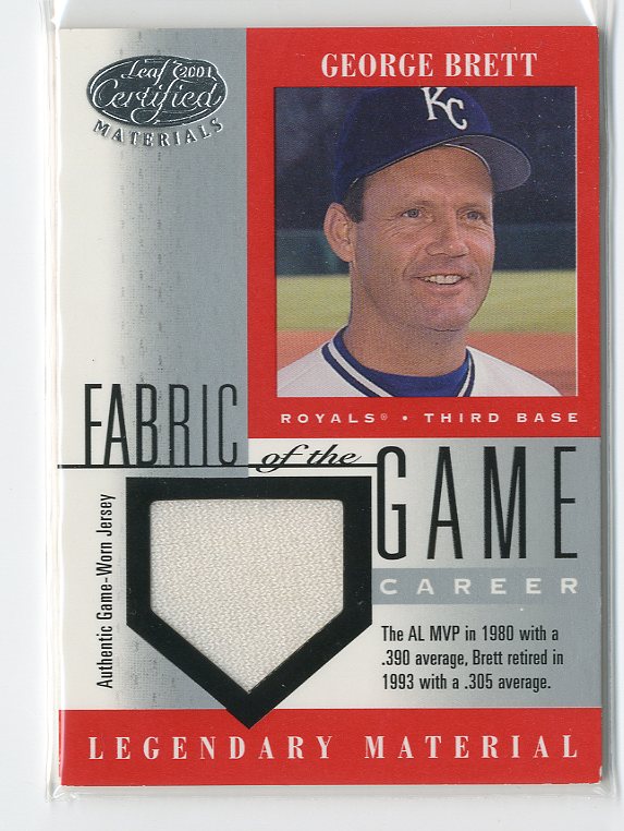 2001 Leaf Certified Materials Fabric of the Game #13CR George Brett/137