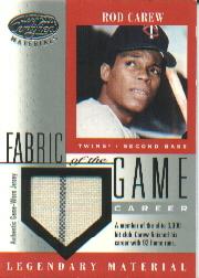 2001 Leaf Certified Materials Fabric of the Game #23CR Rod Carew/92