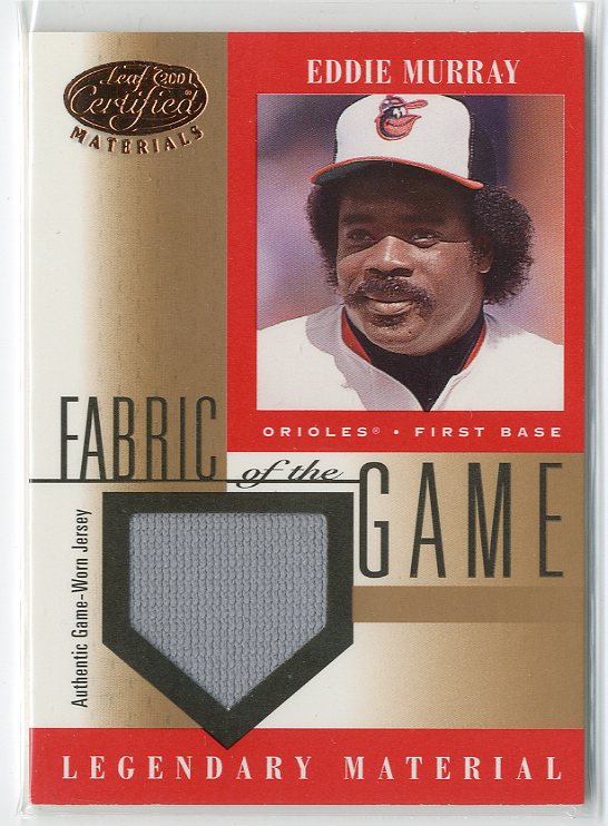 2001 Leaf Certified Materials Fabric of the Game #36BA Eddie Murray