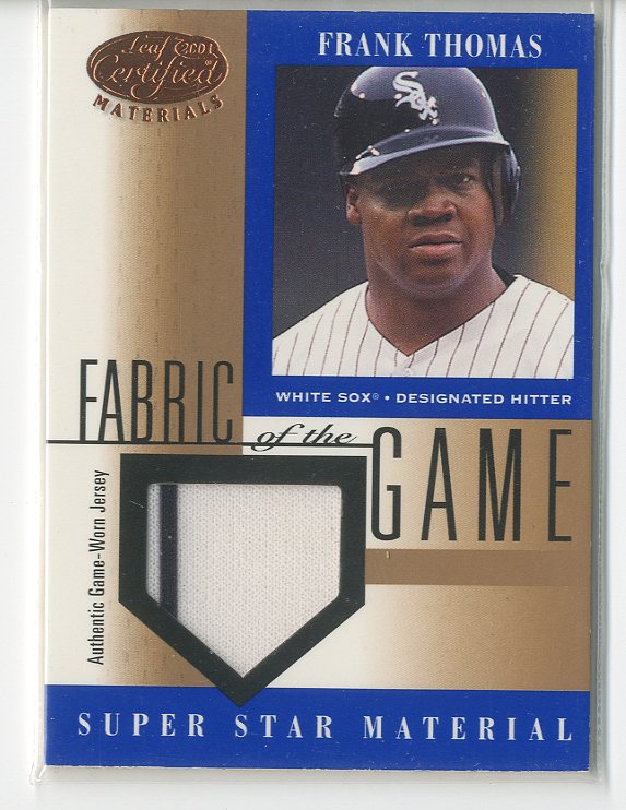 2001 Leaf Certified Materials Fabric of the Game #55BA Frank Thomas