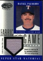 2001 Leaf Certified Materials Fabric of the Game #65CR Rafael Palmeiro/296