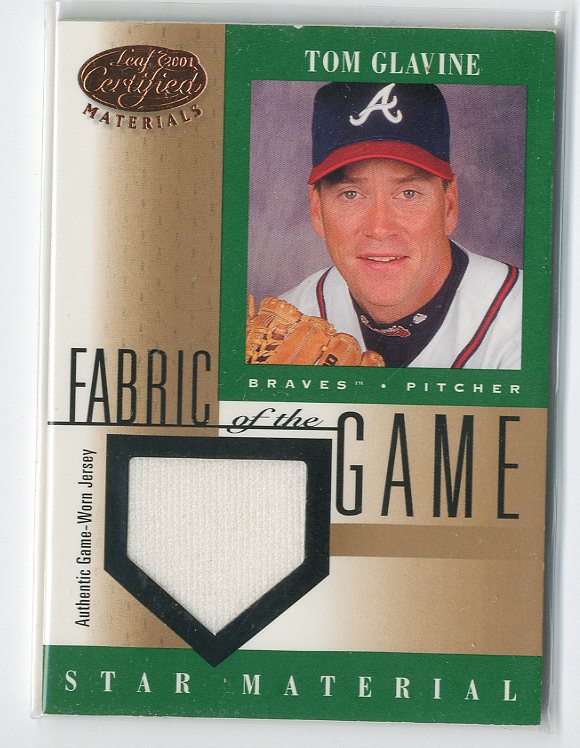 2001 Leaf Certified Materials Fabric of the Game #71BA Tom Glavine