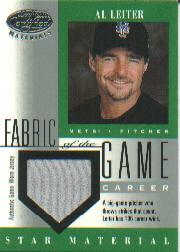 2001 Leaf Certified Materials Fabric of the Game #94CR Al Leiter/106
