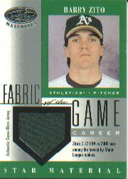 2001 Leaf Certified Materials Fabric of the Game #95CR Barry Zito/272