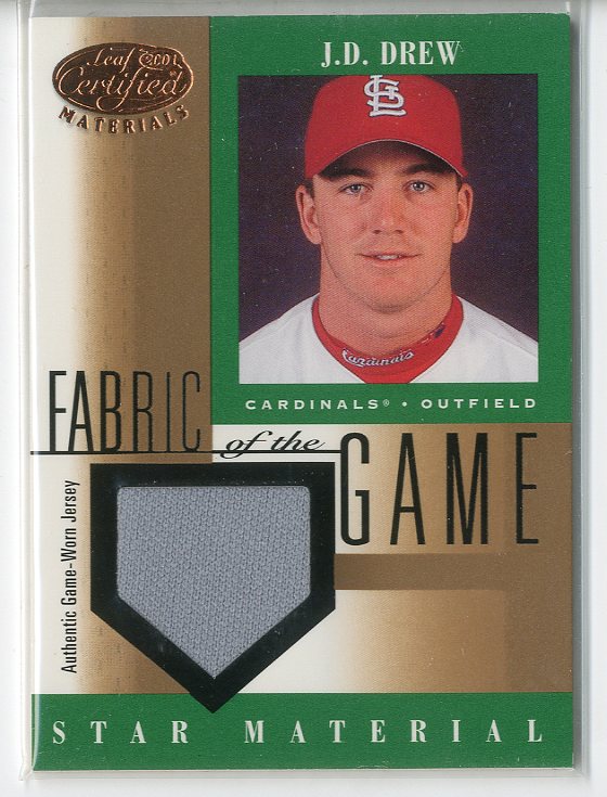 2001 Leaf Certified Materials Fabric of the Game #97BA J.D. Drew