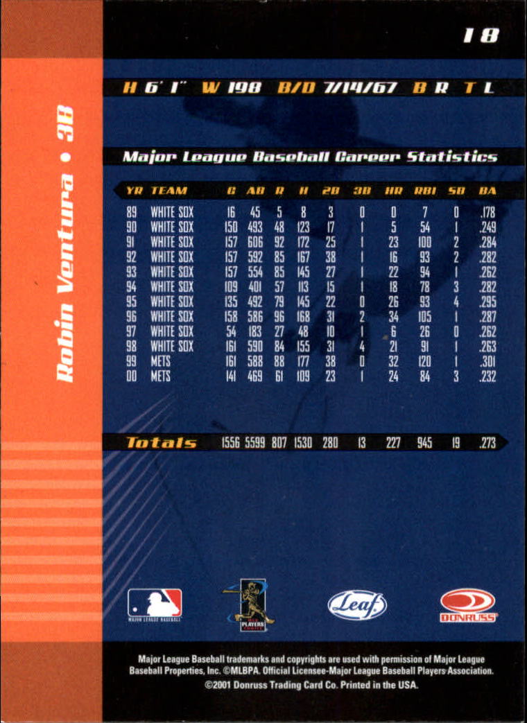 2001 Leaf Limited Baseball "Main Set" Base Cards #1 to #150 - Picture 35 of 269