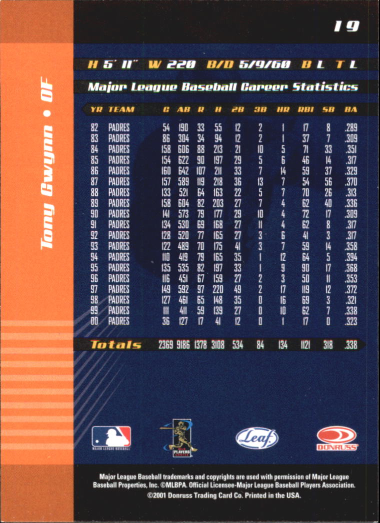 2001 Leaf Limited Baseball "Main Set" Base Cards #1 to #150 - Picture 37 of 269