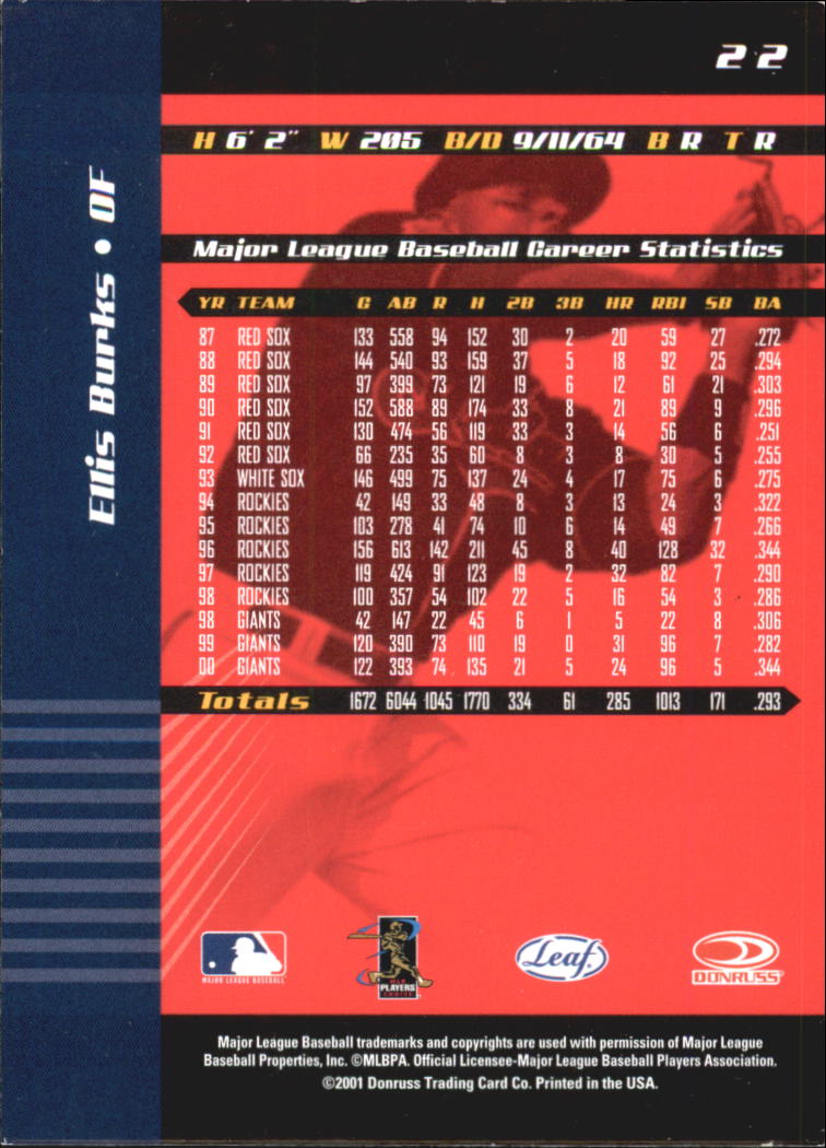 2001 Leaf Limited Baseball "Main Set" Base Cards #1 to #150 - Picture 43 of 269