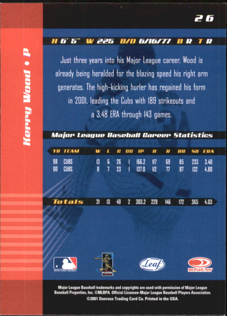 2001 Leaf Limited Baseball "Main Set" Base Cards #1 to #150 - Picture 51 of 269