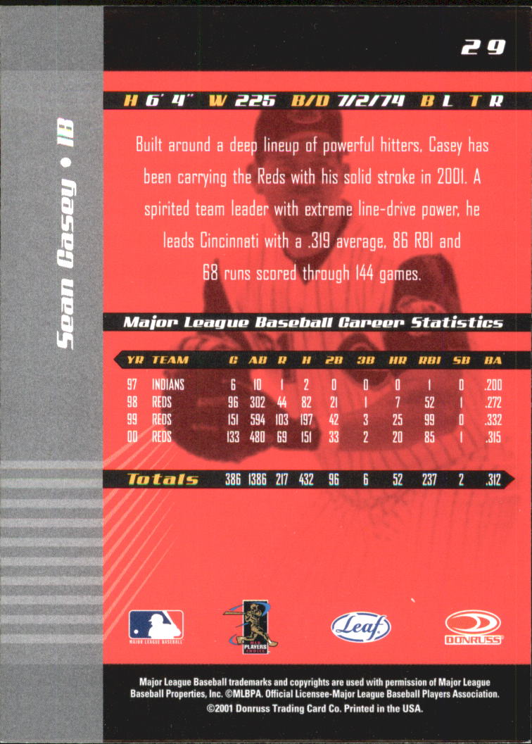 2001 Leaf Limited Baseball "Main Set" Base Cards #1 to #150 - Picture 57 of 269