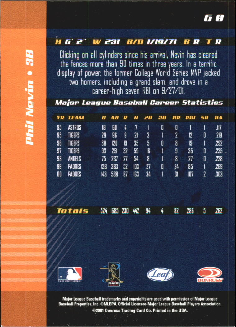 2001 Leaf Limited Baseball "Main Set" Base Cards #1 to #150 - Picture 117 of 269