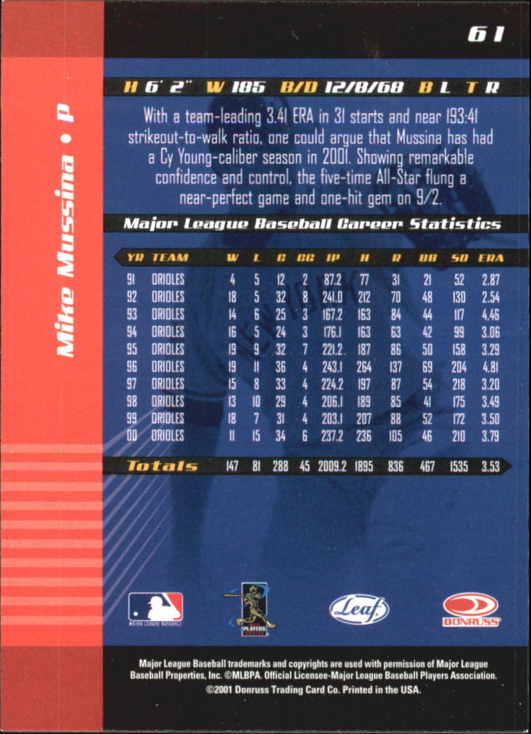 2001 Leaf Limited Baseball "Main Set" Base Cards #1 to #150 - Picture 119 of 269
