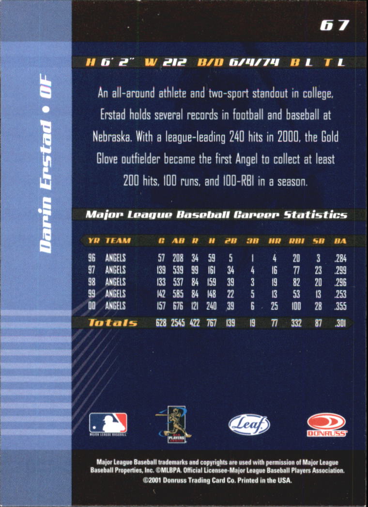 2001 Leaf Limited Baseball "Main Set" Base Cards #1 to #150 - Picture 129 of 269