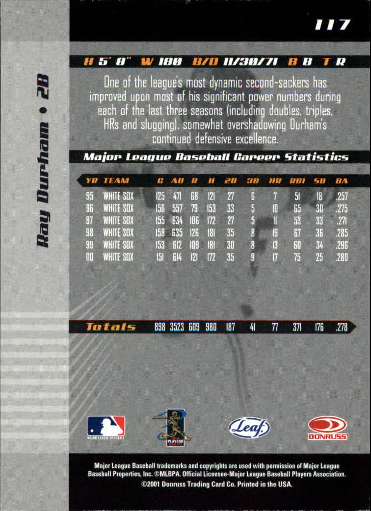 2001 Leaf Limited Baseball "Main Set" Base Cards #1 to #150 - Picture 213 of 269