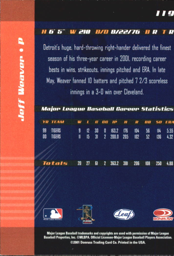 2001 Leaf Limited Baseball "Main Set" Base Cards #1 to #150 - Picture 217 of 269